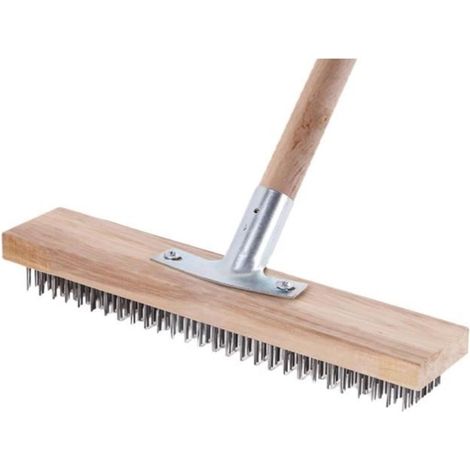 Balai à poils durs, brosse rigide de 30 cm, brosse à balai métallique portable, réutilisable, balai en fil(sans manche en bois) (1/4)