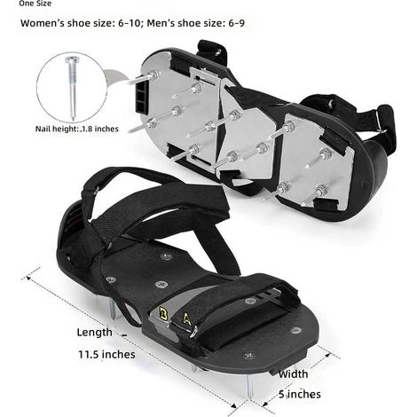 jardin Chaussures à pointes personnalisables pour pelouse avec ressorts rétractables ameublir le du (1/5)