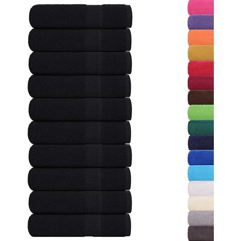 Serviettes de douche FROGN 10 pcs noir 70x140 cm 360 g/m² (1/5)