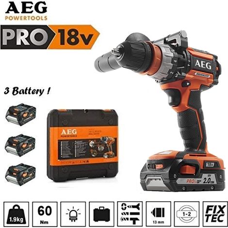 Trapano avvitatore a batteria c/percussione 18V Litio c/2 batterie di riserva AEG - BSB18CLI-202C