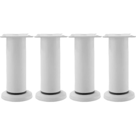 Pieds de table en métal réglables, confortables et faciles à assembler, ensemble de 4 hauteurs [12-18 cm], blancs. (1/5)