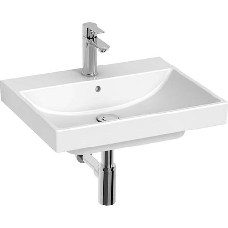 Jika Cubito Style - Waschbecken 57 x 47 cm, mit Überlauf, Hahnloch, weiß H8104420001041 (1/2)
