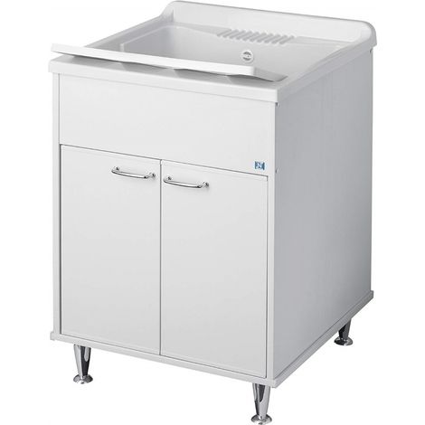 Lavatoio mobile bagno idrorepellente 60x50x84 cm con piedini reg. - negrari (1/3)