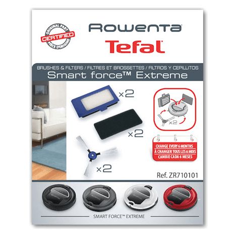 Kit de 2 brossettes latérales+ 2 filtres plissés + 2 filtres mousses pour Aspirateur ROWENTA ZR710101 (1/2)