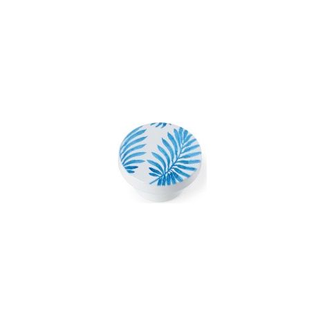 Blister de 2 boutons de meuble ronds en bois finition Bleu mod.e295 ø38mm REI (1/3)