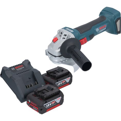 Bosch GWS 18V-7 Smerigliatrice angolare professionale a batteria 18 V 125 mm brushless + 2x batteria ricaricabile 4,0 Ah + caricabatterie