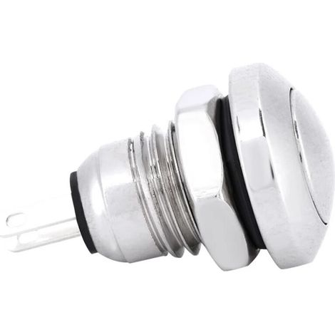 1A 24V 8mm Mini wasserdichter Kfz-Momentan-Drucktaster aus vernickeltem Messing (1/4)