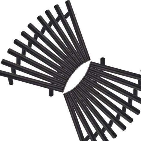 Lot de 20 Poignee de Meuble Cuisine,Poignée Meuble en Acier Inoxydable, Poignet de Porte Cuisine Noire Entraxe 128 mm , pour Armoire Tiroir(Avec Vis)
