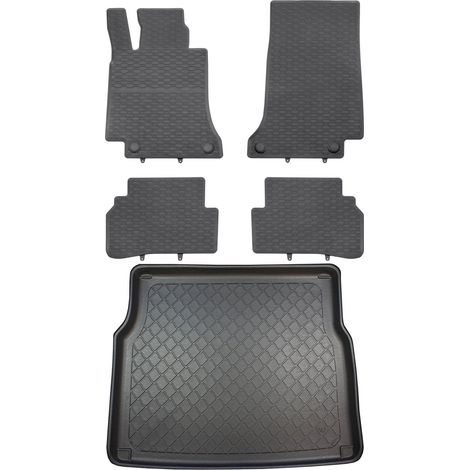 Juego de alfombrillas de goma para coche y maletero para Mercedes Clase C W205 T 350 Kombi desde marzo de 2015.