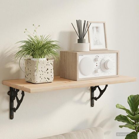vidaXL Soportes para estanterías de pared 12 uds. Negro (1/5)
