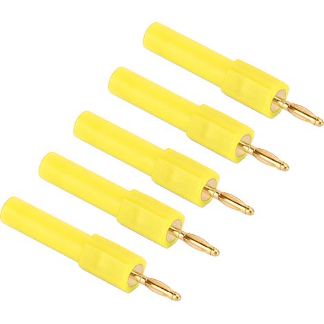 5 Pièces Connecteurs Banane 4mm à 2mm, Haute Conductivité Électrique, Connexion Robuste, Couleur Jaune Vif (1/5)