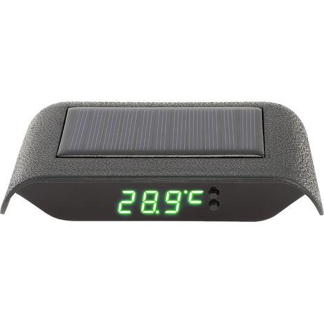 Horloge solaire portable à LED lumineuse numérique pour véhicule, voiture, camion, accessoire de décoration vert (1/5)