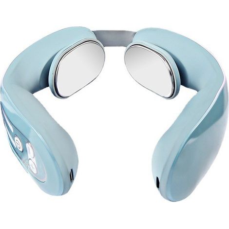 Massaggiatore per il collo intelligente ABS da 12W 5V con effetti riscaldanti e magnetici, allevia tensione e affaticamento, colore blu sfumato, ricaricabile tramite USB (1/5)