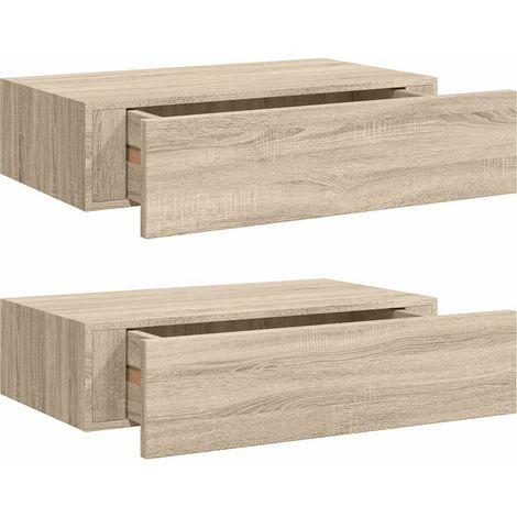 Maison Exclusive - Wandregale mit Schubladen 2 Stk. Eichen-Optik