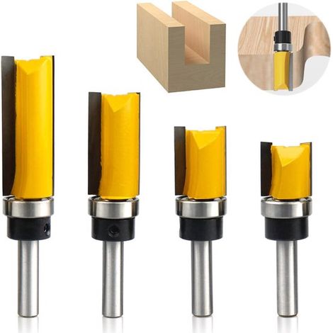 Ensemble de rabot 4 pièces avec roulement à billes, serre-joint à poignée de 6 mm, lames de coupe standard, serre-joint à roulement à billes, serre-joint pour fraise à rainurer et jeu de forets (1/5)