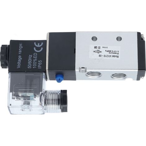 Électrovanne 4V210‑08, 2 positions, 5 voies, purge d'air comprimé pour atelier automatisé, 12 V CC