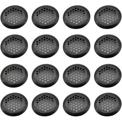 Lot de 16 grilles de ventilation rondes en acier inoxydable pour armoires de cuisine, meubles, armoires à chaussures (1/4)