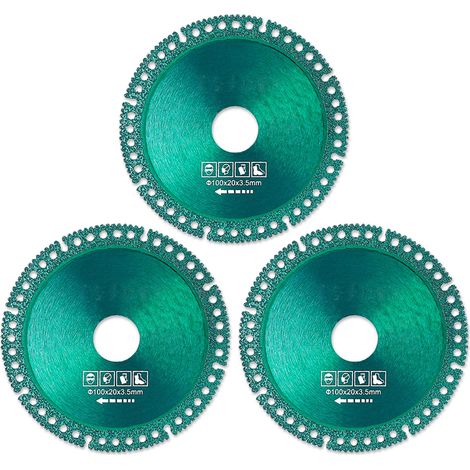 Ortviai Disque de coupe diamanté multifonctionnel 100 mm pour carrelage, marbre et PVC – 3 pièces (1/5)