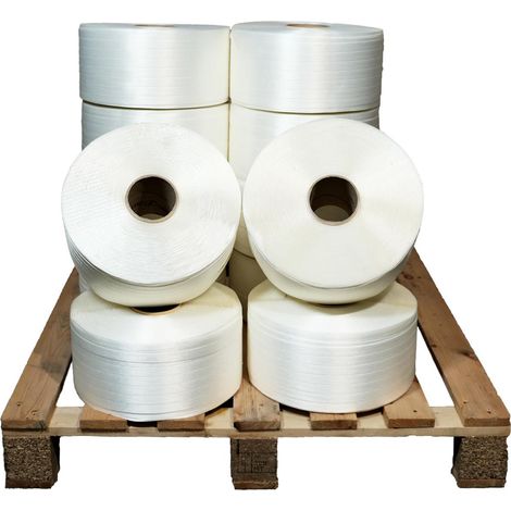 TECPLAST Lot de 12 Feuillards de cerclage fil à fil LFF2 13 mm x 1100 m dont 2 OFFERTS - Feuillard Haute Résistance 375kg