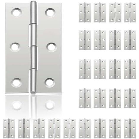 QORVA
-24Pcs Petit Charnières pour Portes, Charnière Inox, DIY Charnières de Portes pour Porte Placard Charnière Piano Boîtes à bijoux La Maison Meubles Matériel Armoire(44mm32mm),de