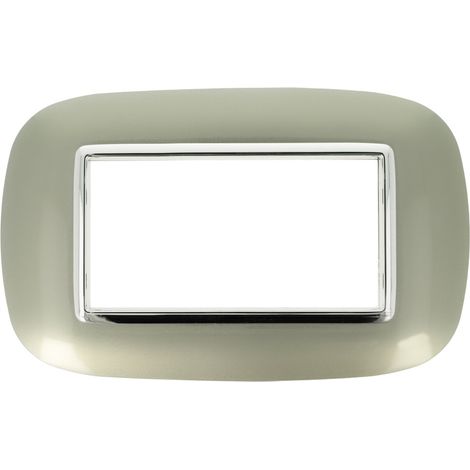 Placca Oval 504 4 Moduli TITANIO Compatibile con Bticino Axolute (1/3)