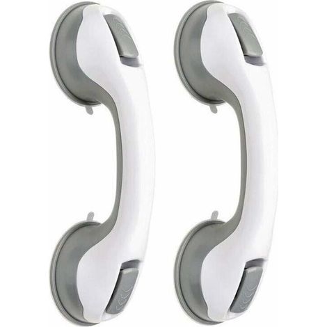(2 piezas) Asa de seguridad para bañera/asa/ventosa de ducha para baño e inodoro (gris) (1/4)