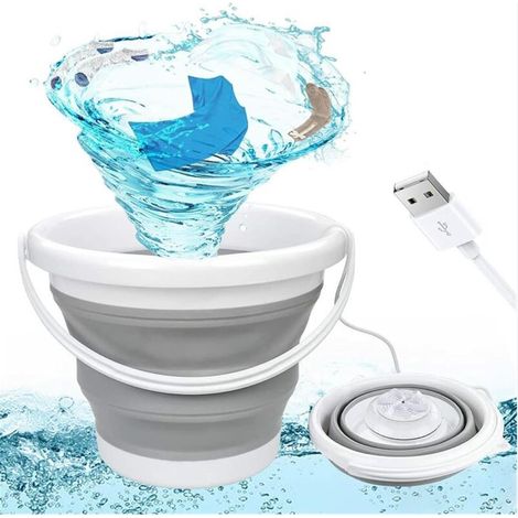 Porte-serviettes Pour Salle De Bain Avec Étagère Mini Machine À Laver Portable Pliable Ondes Sonores Turbine Rondelles Machine De Nettoyage Personnelle USB Pliant Pour Bébé (1/4)