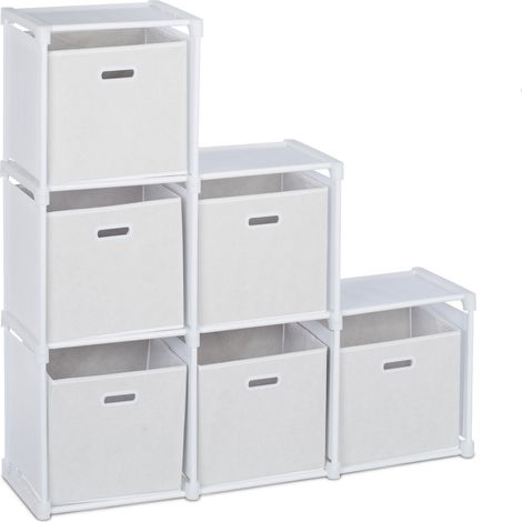 Scaffale modulare 6 scomparti pratico divisorio 90 x 30 x 90 cm in MDF bianco 130011483