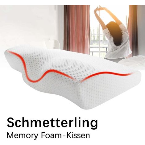 Oreiller cervical orthopédique Flowgoer en mousse à mémoire de forme, contourné, respirant, pour le cou et le sommeil (1/5)