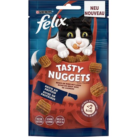 Felix Tasty Nuggets Katzensnack Reich an Rind mit Lamm 180 g Katzensnack