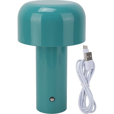 Moderne blaue Pilz-USB-Schreibtischlampe, wiederaufladbar, kleines Nachtlicht für Bar, Restaurant, Schlafzimmer (1/5)