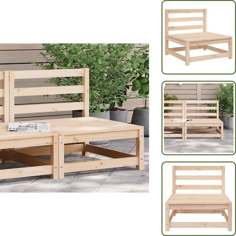 Gartensofa ohne Armlehnen 70x70x67 cm Massivholz Kiefer - Gartensofa - Holzsessel - Gartenmöbeln - Kiefernholz Möbel - Lounge Set