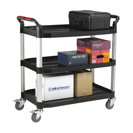 Chariot RS PRO 3 plateaux en Thermoplastique, 866 x 500mm, Capacité de charge 200kg ( Prix pour 1 )