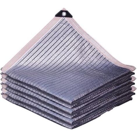 Filet D'ombrage en Papier D'aluminium Isolation Solaire Réfléchissante Protection Solaire Toile D'ombrage Bâche Étanche Anti-UV pour Fleurs, Plantes, Serre, Pelouse Patio (1/5)