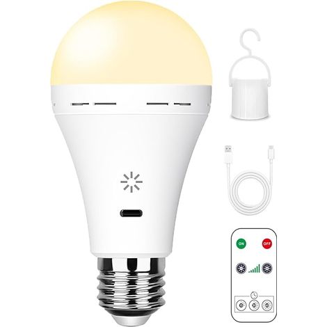 Magnetic rechargeable bulb, 360-degree omnidirectional cylindrical wall lamp with battery, corn-shaped bulb