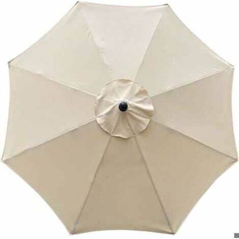 Toile de rechange pour parasol, 8 baleines, 3 m, imperméable, résistante aux UV, couleur beige (1/4)