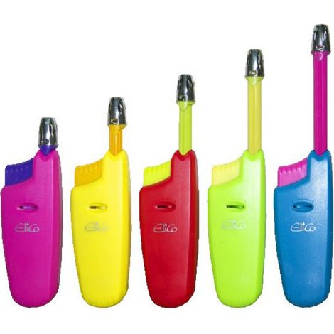 Briquet piézo télescopique - - Rechargeable - Plastique haute qualité - Conforme normes UE - Pointe télescopique
