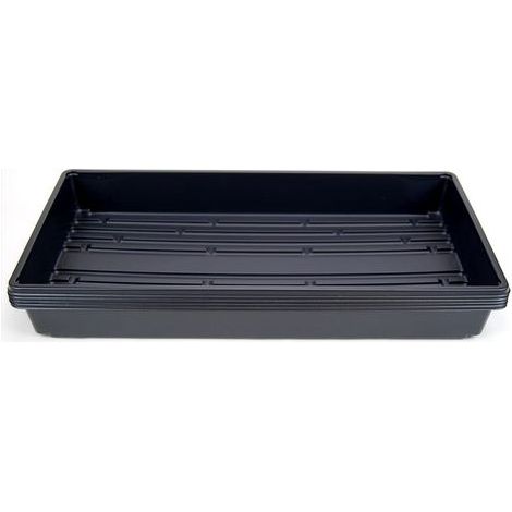 Lot de 5 plateaux de plantation en plastique noir durable (sans trous de drainage) 54 cm x 28 cm - Fleurs, semis (1/4)