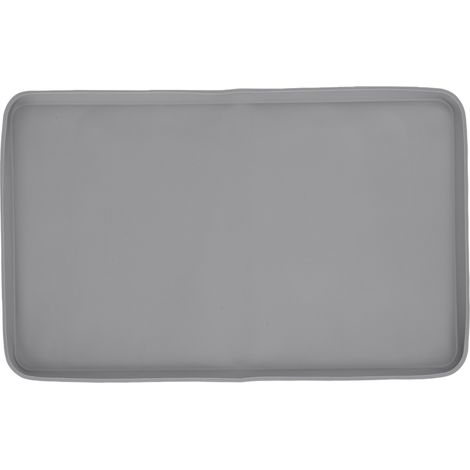 Tapis en silicone pour machine à café antidérapant avec rebords surélevés résistant à la chaleur gris clair 40x50cm (1/5)