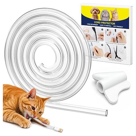 Gaine Protection Câble PVC Transparente 3m 9mm Protection câble, gaine auto-fermante, outil installation inclus, anti-morsure animaux, rangement fils bureau TV PC (1/5)