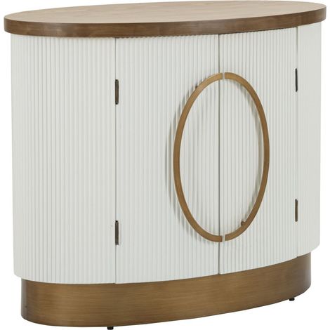 Mobiletto 2 ante Tolosa in MDF, frassino e ferro 79x48x67 cm