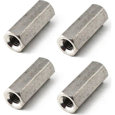 M12 S1945 Long Ecrou de raccord hexagonal en acier inoxydable 304 Rond Tige d'attelage écrou (1/5)