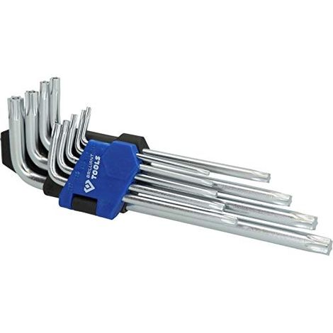 BRILLIANT TOOLS BT045009 JEU DE CLÉS 6 PANS COURTES À TÊTE SPHÉRIQUE. 9 PCS, BLEU/NOIR 4042146778067
