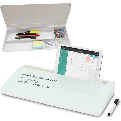 Organizador de escritorio con tablero de notas y 5 compartimentos