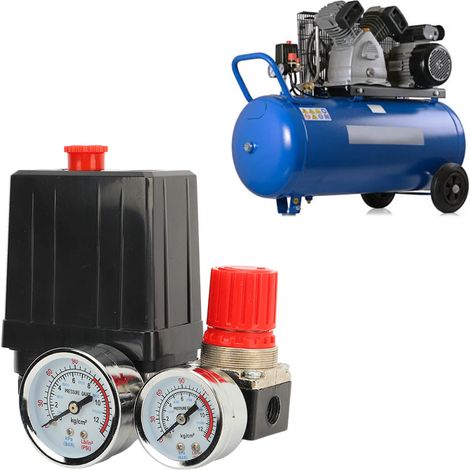 Kit de compresseur d'air avec pressostat automatique 3 en 1 à raccord rapide de type américain et vanne de régulation de pression. (1/5)