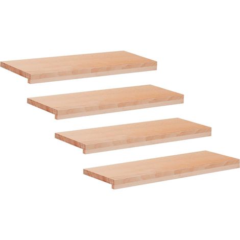 vidaXL Tappeti per scale 4 pz 80 x 25 x 2 cm Naturale