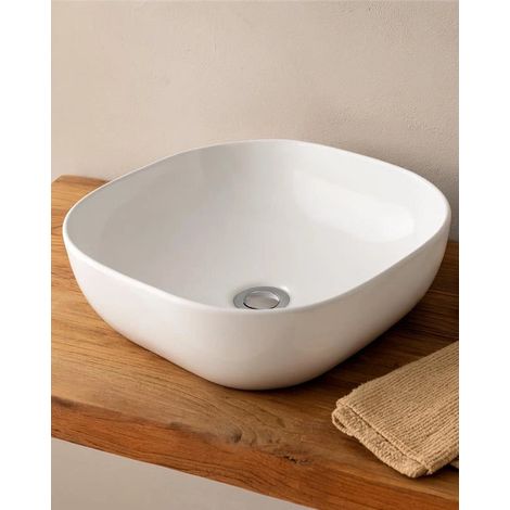 Ciotola 41,5x41,5 da appoggio in ceramica Bianco Lucido (1/4)