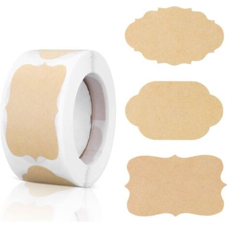 BUNTHAUS Selbstklebende Kraftpapier-Etiketten (250 Stück), Geschenkanhänger, Geschenkanhänger, Geschenkanhänger, Etiketten für Feiertagsflaschen, Lebensmittelgläser (1/5)