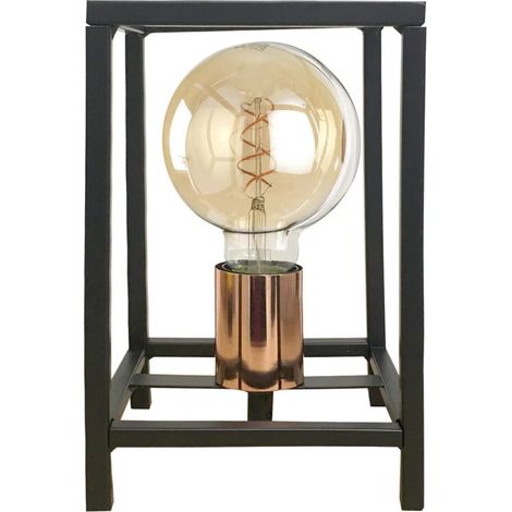 lampada da tavolo "floki" in metallo nero, e27 (1/5)