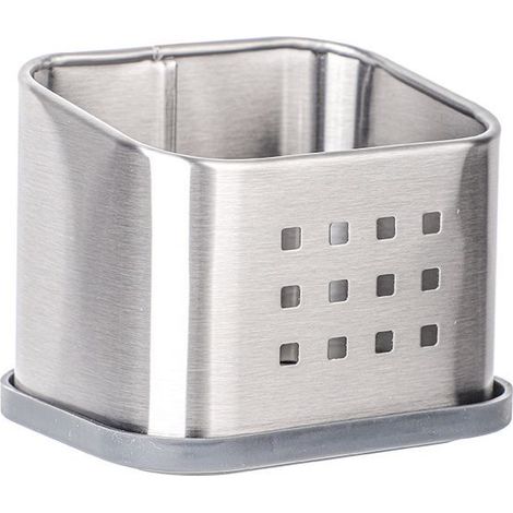 Organizador de esponjas de cocina, accesorio de cocina para esponjas, raspador de platos o raspador de jabón, plata mate (1/5)